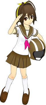 原付萌奈美 立ち姿&敬礼(Public Domain CC BY-SA 2.0)